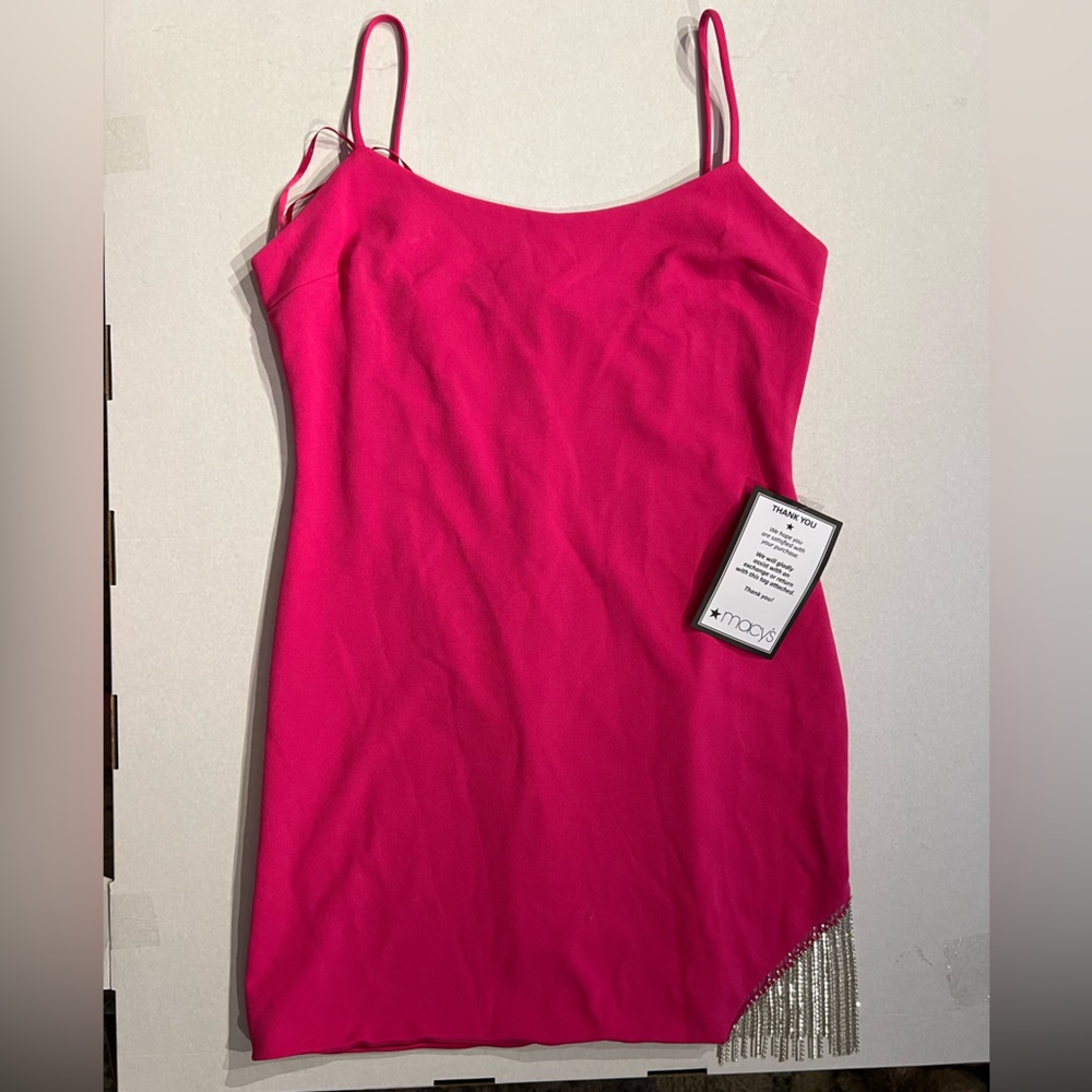 Macy’s pink cocktail rhinestone party dress women’s size 15